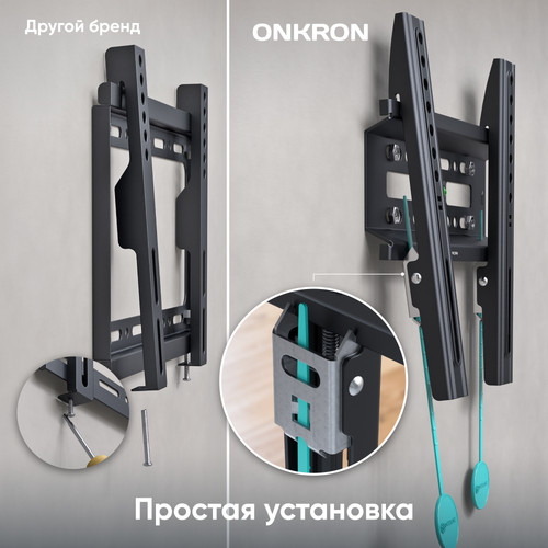 Купить Кронштейн для ТВ ONKRON FM1 черный  4830320. Характеристики, отзывы и цены в Донецке