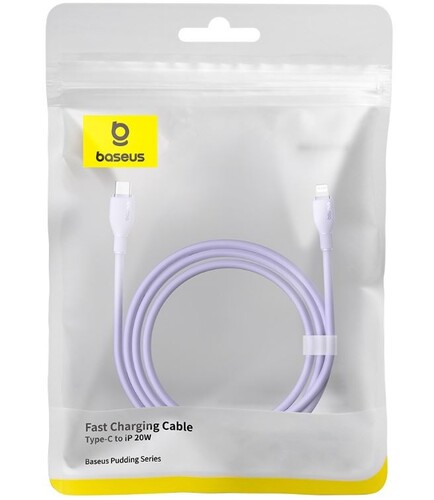 Купить Кабель круглый Baseus Lightning 8-pin - USB Type-C фиолетовый 1.2 м  9260752. Характеристики, отзывы и цены в Донецке