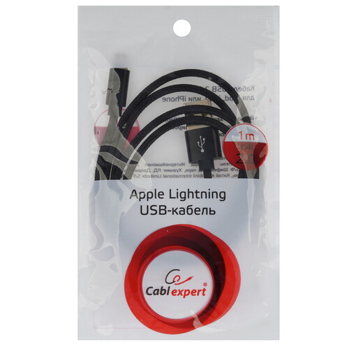Купить Кабель круглый Cablexpert Lightning 8-pin - USB 2.0 Type-A черный 1 м  5485436. Характеристики, отзывы и цены в Донецке