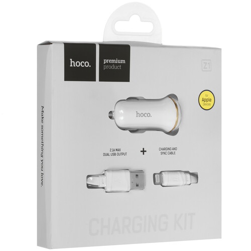 Купить Автомобильное ЗУ Hoco Z1 белый  5473106. Характеристики, отзывы и цены в Донецке
