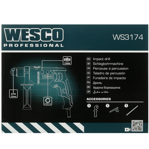 Купить Дрель  Wesco WS3174  5094316. Характеристики, отзывы и цены в Донецке