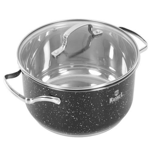 Купить Кастрюля Rashel Стефани R-407v 4.7 л 22 см черный  9320939. Характеристики, отзывы и цены в Донецке