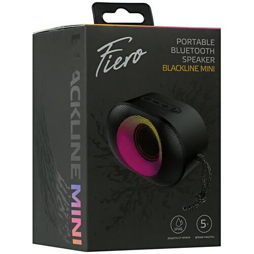 Купить Портативная колонка Fiero Blackline Mini FR120, черный  4872703. Характеристики, отзывы и цены в Донецке