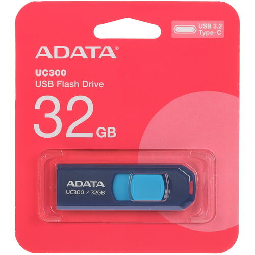 Купить Память OTG USB Flash 32 ГБ ADATA UC300 [ACHO-UC300-32G-RNB/BU]  5450340. Характеристики, отзывы и цены в Донецке