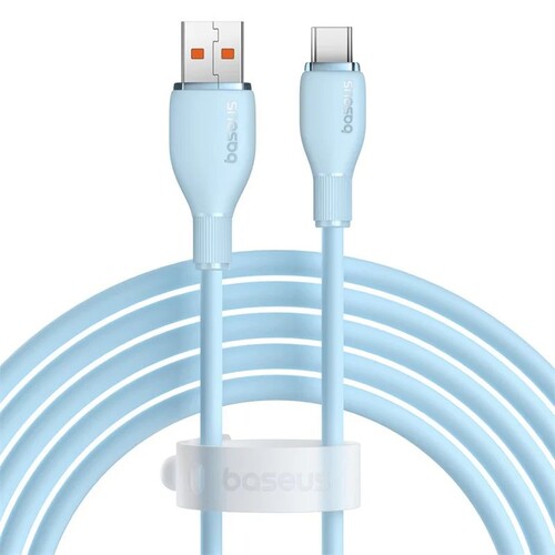 Купить Кабель круглый Baseus USB Type-C - USB 2.0 Type-A голубой 2 м  9260767. Характеристики, отзывы и цены в Донецке