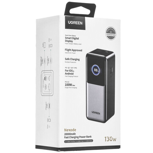 Купить Портативный аккумулятор Ugreen PB721 серый  5494204. Характеристики, отзывы и цены в Донецке