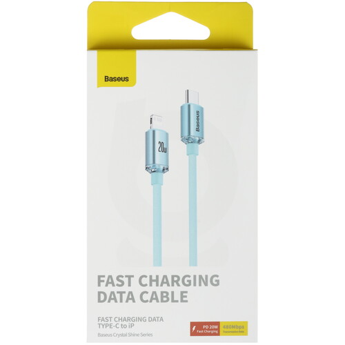 Купить Кабель круглый Baseus Lightning 8-pin - USB Type-C голубой 1.2 м  5627576. Характеристики, отзывы и цены в Донецке