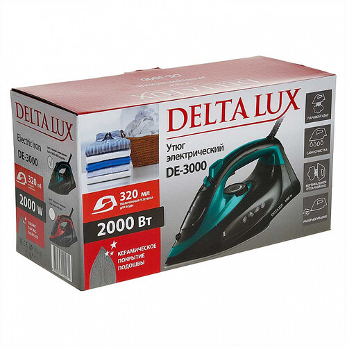 Купить Утюг DELTA LUX DE-3000 черный  5354069. Характеристики, отзывы и цены в Донецке