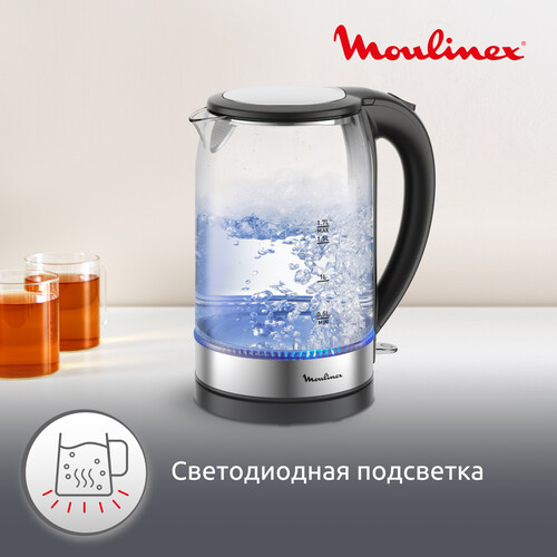 Купить Электрочайник Moulinex BY3S0DF0 черный  9291925. Характеристики, отзывы и цены в Донецке