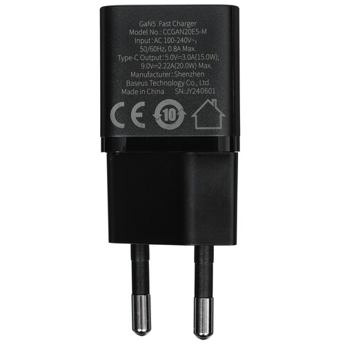Купить Сетевое зарядное устройство Baseus GaN5 (mini) 1C черный  5495775. Характеристики, отзывы и цены в Донецке