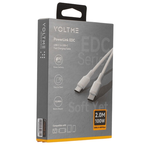 Купить Кабель круглый VOLTME USB Type-C - USB Type-C белый 2 м  9210888. Характеристики, отзывы и цены в Донецке