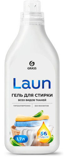 Купить Гель для стирки GRASS Laun для белых тканей, для цветных тканей, 1.7 л  9388559. Характеристики, отзывы и цены в Донецке