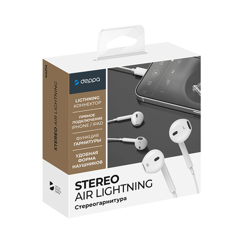Купить Проводные наушники Deppa Stereo Air белый  5490967. Характеристики, отзывы и цены в Донецке