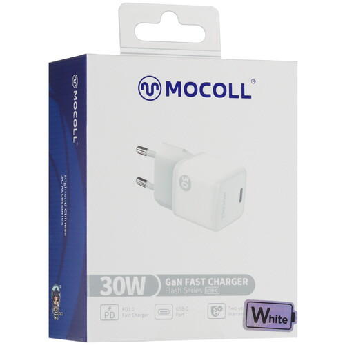 Купить Сетевое зарядное устройство MOCOLL Flash Series 30W белый  5470419. Характеристики, отзывы и цены в Донецке
