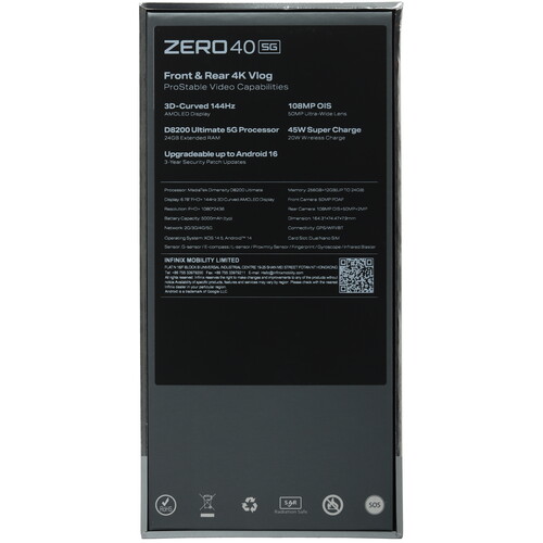 Купить 6.78" Смартфон Infinix ZERO 40 5G 256 ГБ фиолетовый  5479852. Характеристики, отзывы и цены в Донецке