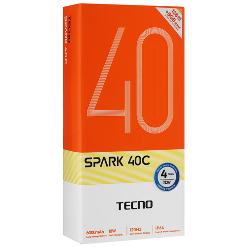 Купить 6.67" Смартфон Tecno SPARK 40C 128 ГБ серый  5633011. Характеристики, отзывы и цены в Донецке