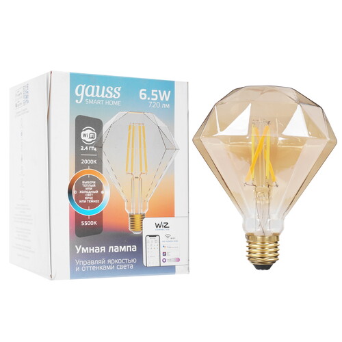Купить Лампа филаментная Gauss Smart Home Filament Diamond  9114213. Характеристики, отзывы и цены в Донецке