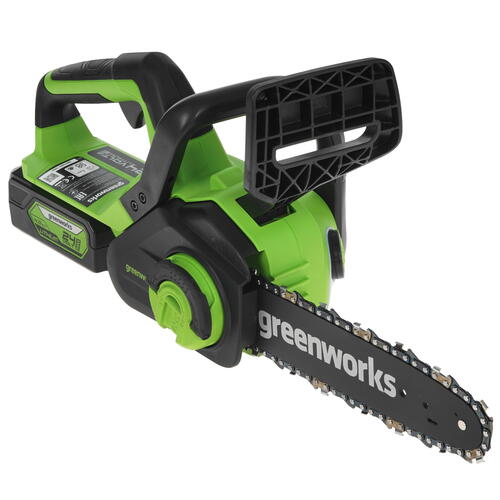 Купить Аккумуляторная цепная пила GreenWorks G24CS25K4  шина - 25 см (10")  5081471. Характеристики, отзывы и цены в Донецке