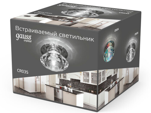 Купить Светильник потолочный Gauss CR035 прозрачный/серебристый  9126720. Характеристики, отзывы и цены в Донецке