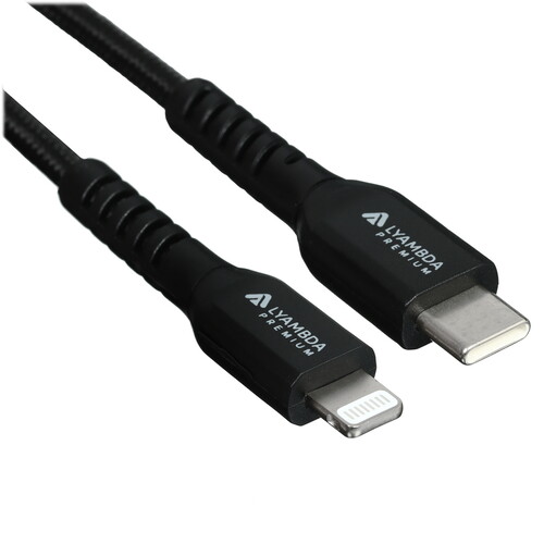 Купить Кабель круглый Lyambda Lightning 8-pin MFI - USB Type-C черный 1 м  5497281. Характеристики, отзывы и цены в Донецке