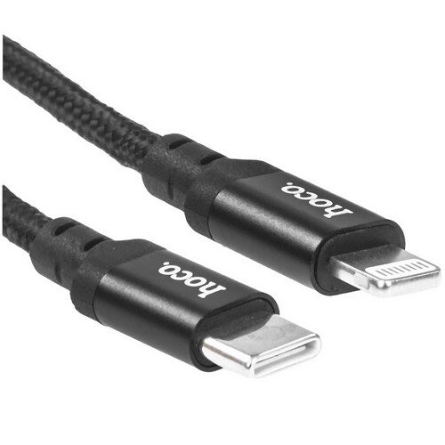 Купить Кабель круглый Hoco Lightning 8-pin - USB Type-C черный 1 м  9244457. Характеристики, отзывы и цены в Донецке