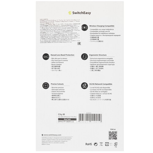 Купить Накладка  SwitchEasy City M для Apple iPhone 15 Pro Max разноцветный/прозрачный  9106792. Характеристики, отзывы и цены в Донецке