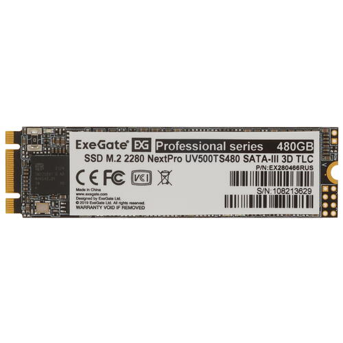 Купить 480 ГБ M.2 SATA накопитель ExeGate NextPro UV500TS480 [EX280466RUS]  5355269. Характеристики, отзывы и цены в Донецке