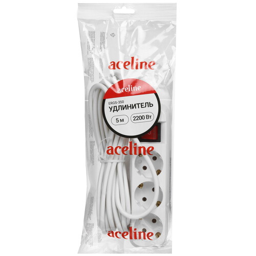Купить Удлинитель Aceline ERGS-350 белый  5480212. Характеристики, отзывы и цены в Донецке