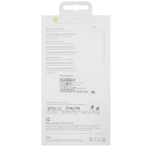 Купить Накладка  Apple Clear Case для Apple iPhone 17 прозрачный  5641856. Характеристики, отзывы и цены в Донецке