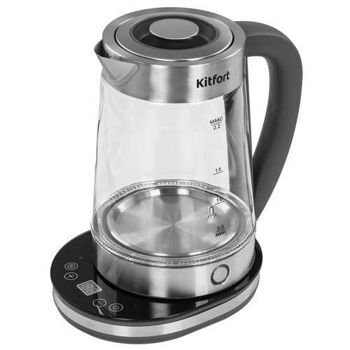 Купить Электрочайник Kitfort КТ-6765 серебристый  9267935. Характеристики, отзывы и цены в Донецке