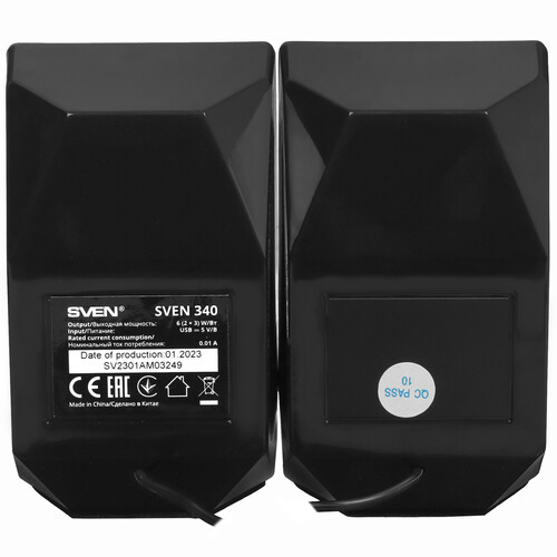 Купить Колонки SVEN 340 черный  9021125. Характеристики, отзывы и цены в Донецке