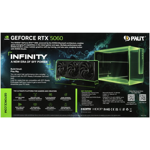 Купить Видеокарта Palit GeForce RTX 5060 Infinity 3  5628036. Характеристики, отзывы и цены в Донецке