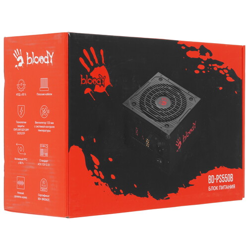 Купить Блок питания A4Tech Bloody BD-PS550B  черный  5609601. Характеристики, отзывы и цены в Донецке