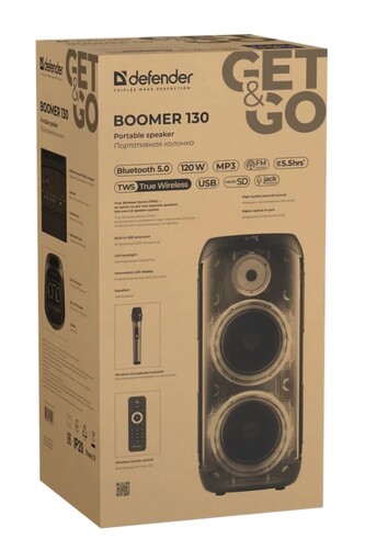 Купить Портативная колонка Defender Boomer 130, черный  5623584. Характеристики, отзывы и цены в Донецке