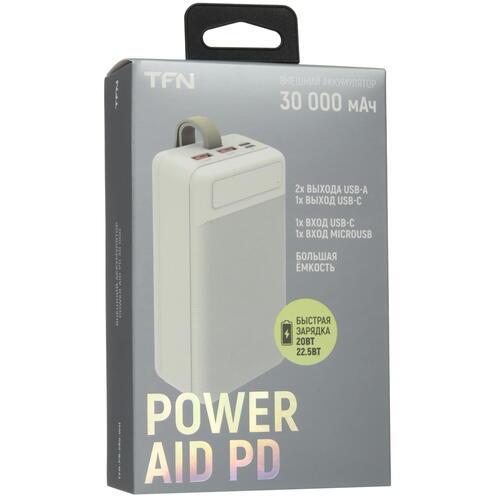 Купить Портативный аккумулятор TFN PowerAid PD белый  5465309. Характеристики, отзывы и цены в Донецке