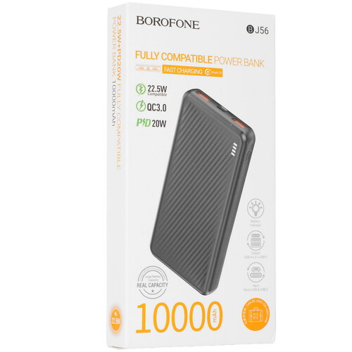 Купить Портативный аккумулятор Borofone BJ56 черный  5456231. Характеристики, отзывы и цены в Донецке