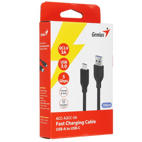 Купить Кабель круглый Genius USB Type-C - USB 3.0 Type-A черный 1 м  5454724. Характеристики, отзывы и цены в Донецке