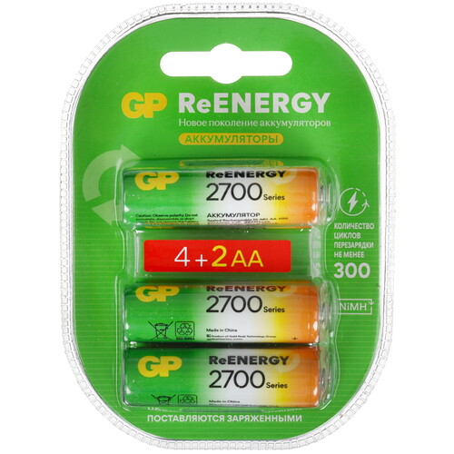 Купить Аккумулятор GP 270AAHC4/2-2CR6 2700 мА*ч  5634199. Характеристики, отзывы и цены в Донецке