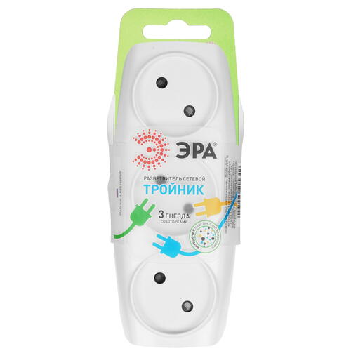 Купить Разветвитель ЭРА SP-3-W белый  9112832. Характеристики, отзывы и цены в Донецке