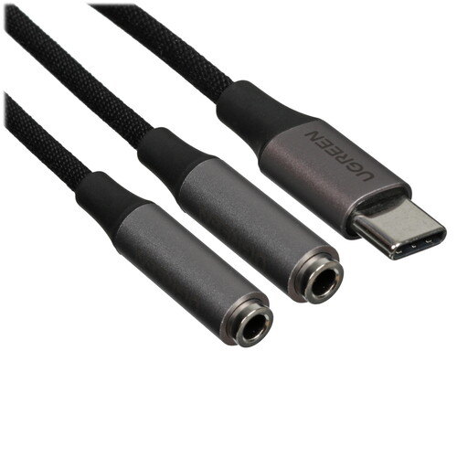 Купить Кабель   Ugreen USB Type-C - jack 3.5 мм х2 шт. серый, черный  9154965. Характеристики, отзывы и цены в Донецке