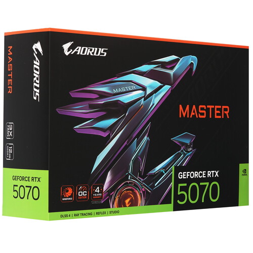Купить Видеокарта GIGABYTE GeForce RTX 5070 AORUS MASTER  5613394. Характеристики, отзывы и цены в Донецке