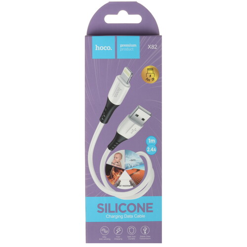 Купить Кабель круглый Hoco Lightning 8-pin - USB 2.0 Type-A белый 1 м  5475131. Характеристики, отзывы и цены в Донецке