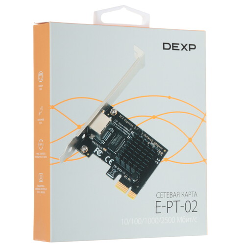 Купить Сетевая карта DEXP E-PT-02  9117442. Характеристики, отзывы и цены в Донецке