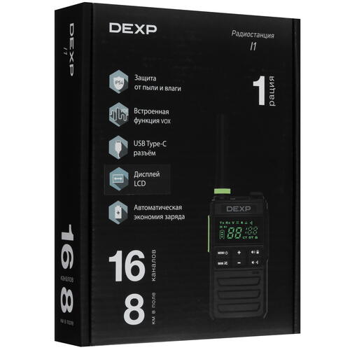 Купить Радиостанция DEXP I1 черный  9036495. Характеристики, отзывы и цены в Донецке