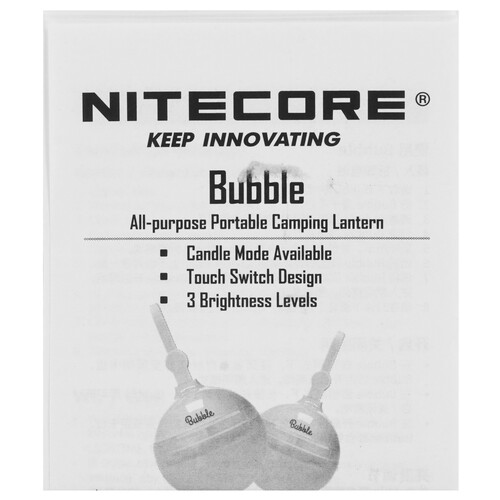 Купить Фонарь Nitecore Bubble White  9170860. Характеристики, отзывы и цены в Донецке