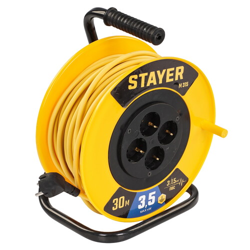 Купить Удлинитель силовой Stayer M-315 желтый  9114826. Характеристики, отзывы и цены в Донецке