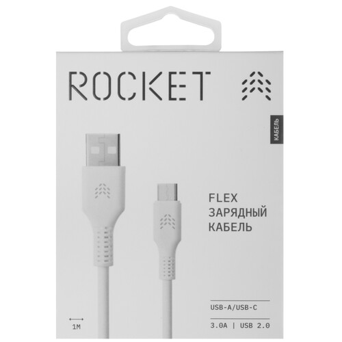 Купить Кабель круглый Rocket USB Type-C - USB 2.0 Type-A белый 1 м  5466178. Характеристики, отзывы и цены в Донецке