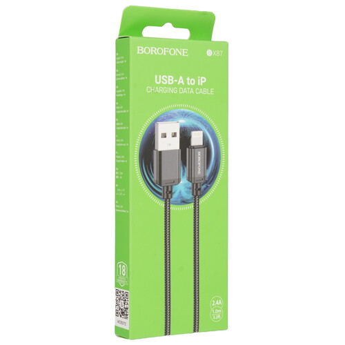 Купить Кабель круглый Borofone Lightning 8-pin - USB 2.0 Type-A черный 1 м  9244421. Характеристики, отзывы и цены в Донецке