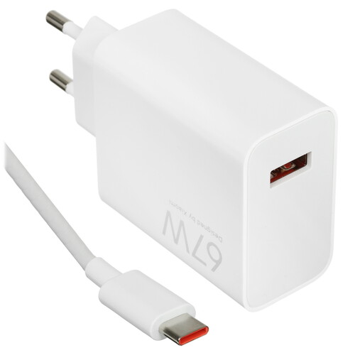 Купить Сетевое зарядное устройство Xiaomi 67W HyperCharge Combo (Type-A) белый  5617113. Характеристики, отзывы и цены в Донецке