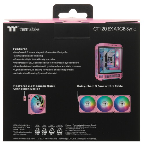 Купить Комплект вентиляторов Thermaltake CT120 EX ARGB Sync  5608982. Характеристики, отзывы и цены в Донецке